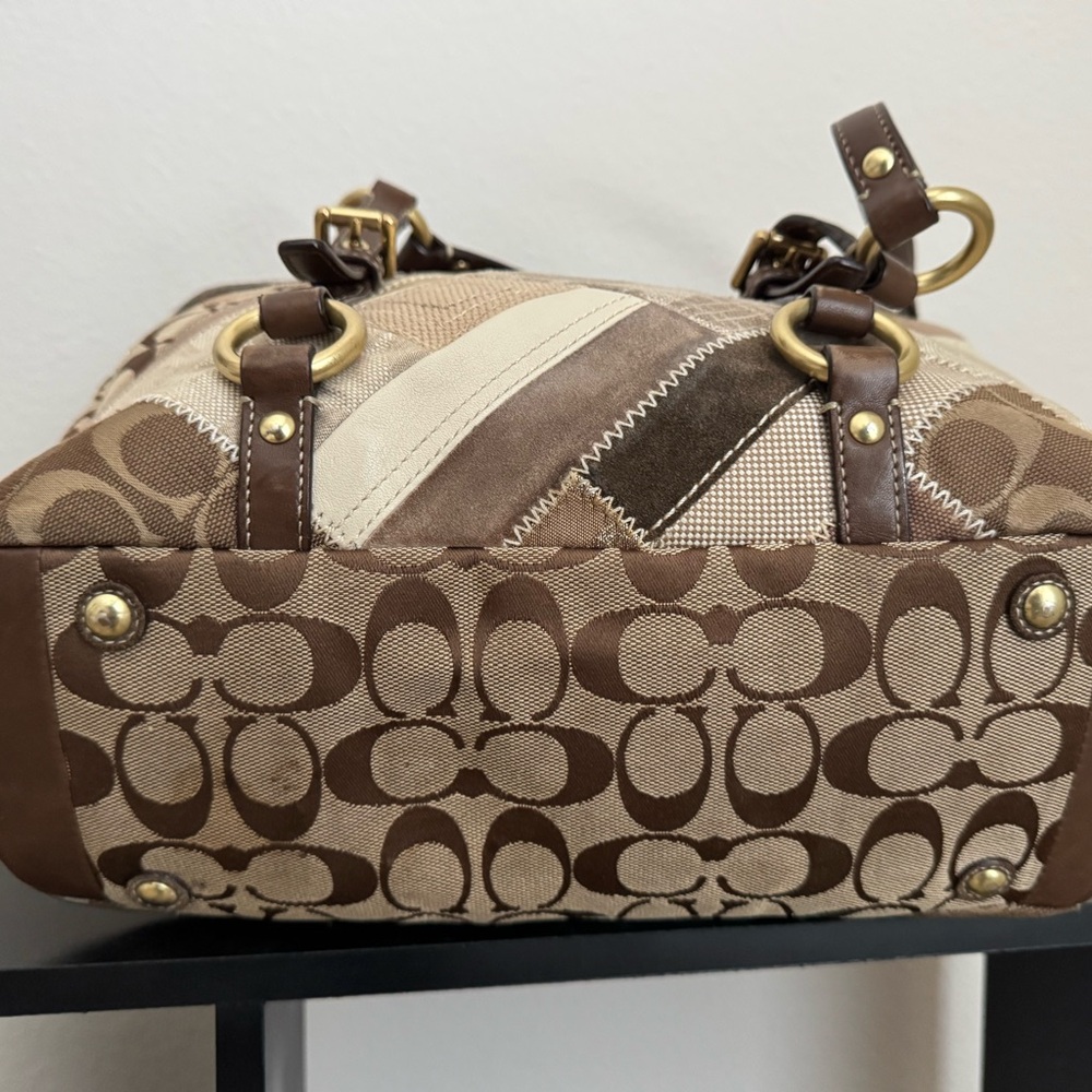 Coach Brown Patchwork Tote with Matching Wallet -… - image 3